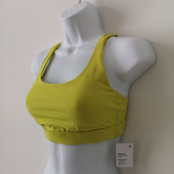 NWT LULULEMON YLSR Yellow LTWT Luxtreme Fabric B/C Cup All Sport Energy Bra 6 - Picture 1 of 7